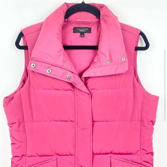 Talbots Pink Puffer Down Vest - Picture 3 of 11